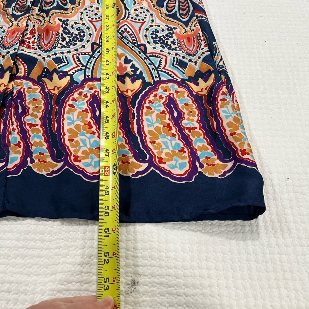 Zara Paisley Boho long Dress Size S Button Front boxy resortwear festival scarf - Picture 8 of 12